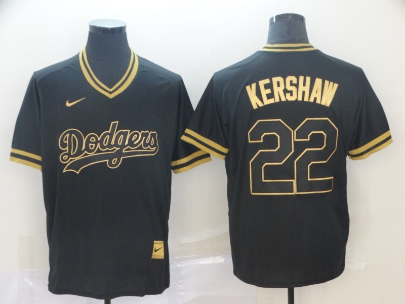 Men's Los Angeles Dodgers Clayton Kershaw #22 Black Stitched Jersey